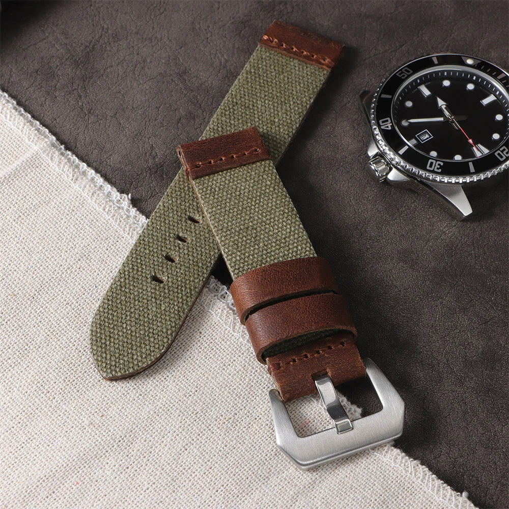 20mm 22mm 24mm High Quality Durable Nylon Watch Strap Men Watchband Blue Armygreen Retro Watch Band Release Universal Bracelet
