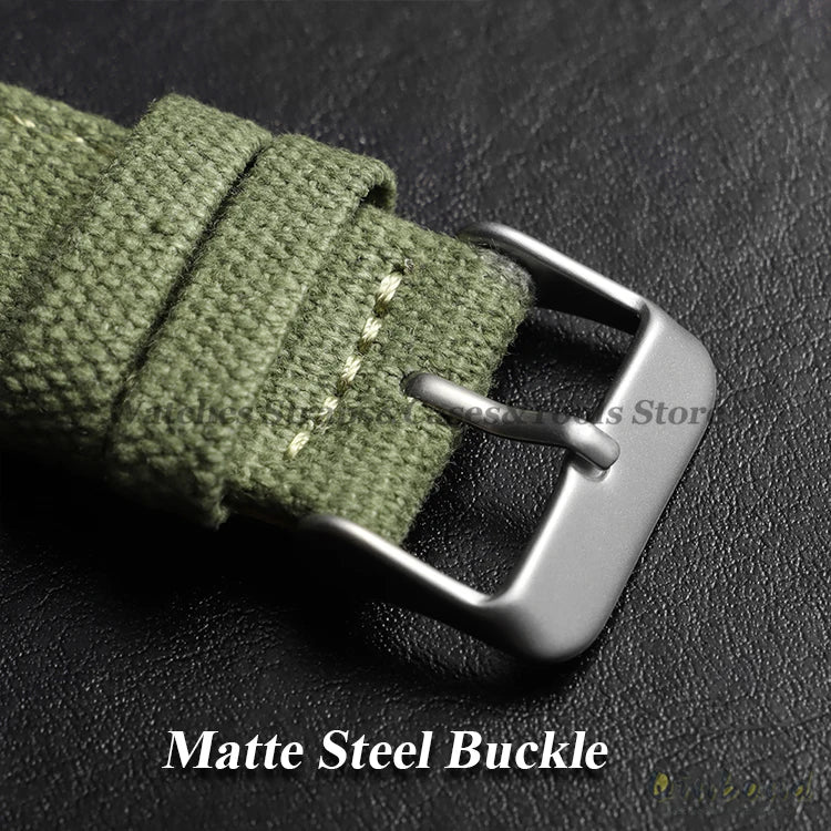 20mm 22mm Nylon Leather Watch Band High Quality Canvas Strap Military Sport Bracelet for Seiko Quick Release Universal Wristband