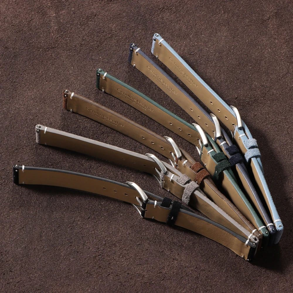 Quick Release Soft Suede Strap for Seiko Wristband 20mm 22mm Brown Blue Grey Watch Bands Calfskin Bracelet Women&Men Accessories