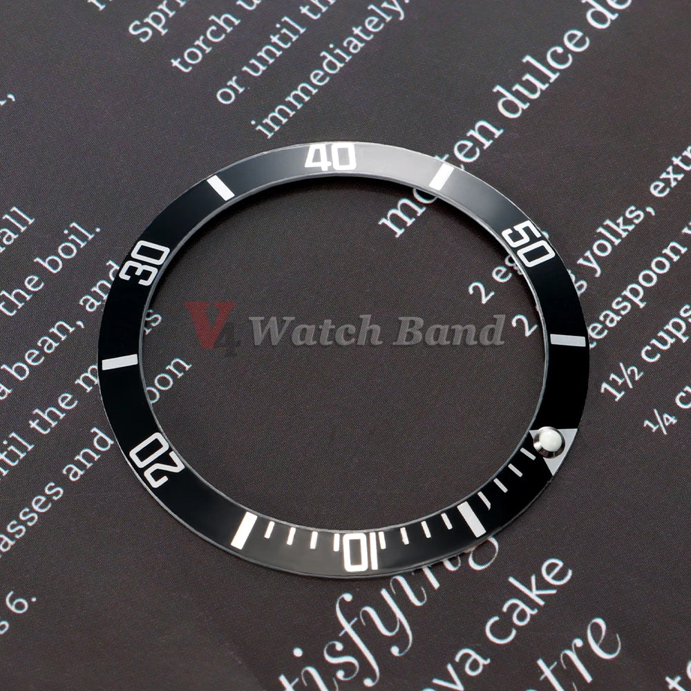 37mm Aluminium Ceramic Watch Bezel Insert Ring for Rolex Watch Case Alloy Insert Ring Slope GMT Diving Watch Part Accessories