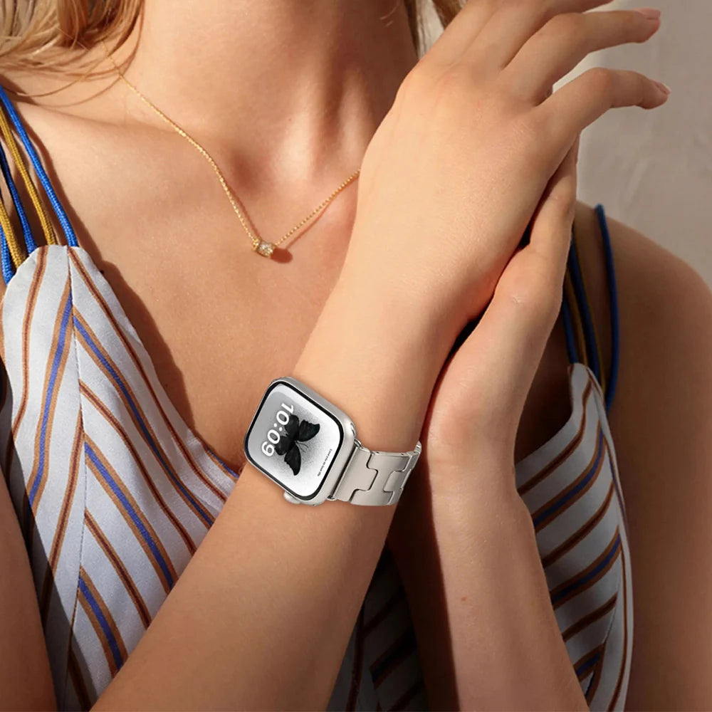 Stainless Steel Band For Apple Watch Series 10 46 42mm Strap Business Bracelet Accessories For Iwatch 9 8 Ultra 49mm 44/45/38mm