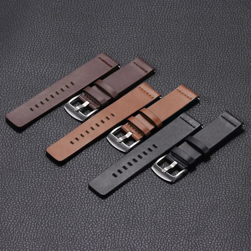 20mm 22mm Watch band Quick release Leather Strap for Samsung Galaxy Watch 3 Active2 40 44mm huawei watch gt 2 WatchBand 24 18mm