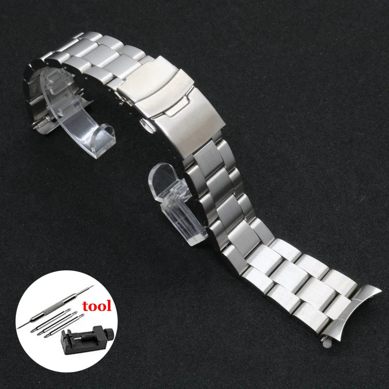 For Seiko SKX007 SKX009 Solid Stainless Steel Watch Band 20mm 22mm Men's Sports Strap for Jubilee Curved End Bracelet for Oyster