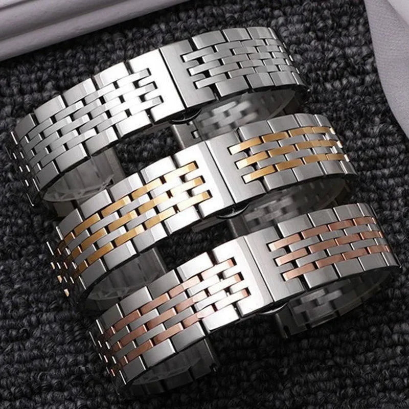 16/18/19/20/21/22/24mm Solid Stainless Steel Watch Band for TISSOT Butterfly Buckle 304L Metal Wrist Strap for Omega for Seiko