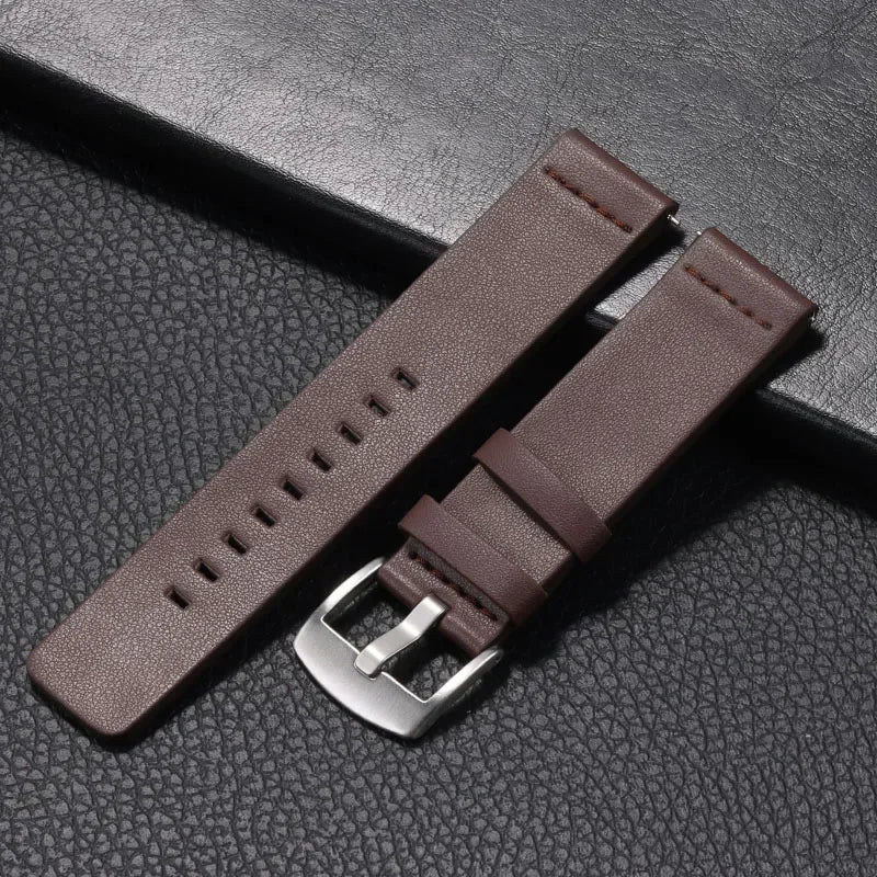 Strap for Samsung Galaxy Watch 6 5 4 45 40 44 42 46mm Universal Wrist Strap Genuine Leather Watchband 18mm 20mm 22mm 24mm
