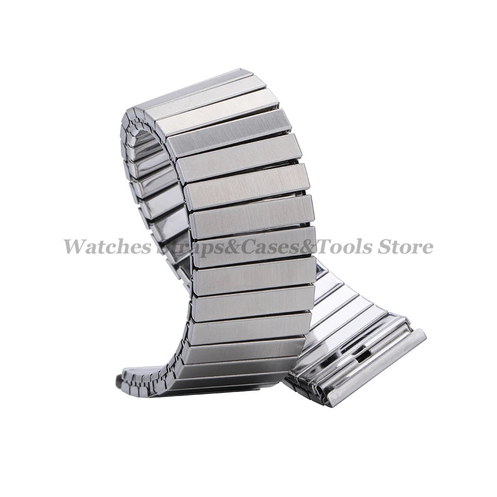 14mm 16mm 18mm 20mm 22mm Stainless Steel Elastic Stretch Strap Watch Band Metal Expansion Strap Wristband Accessories Bracelet