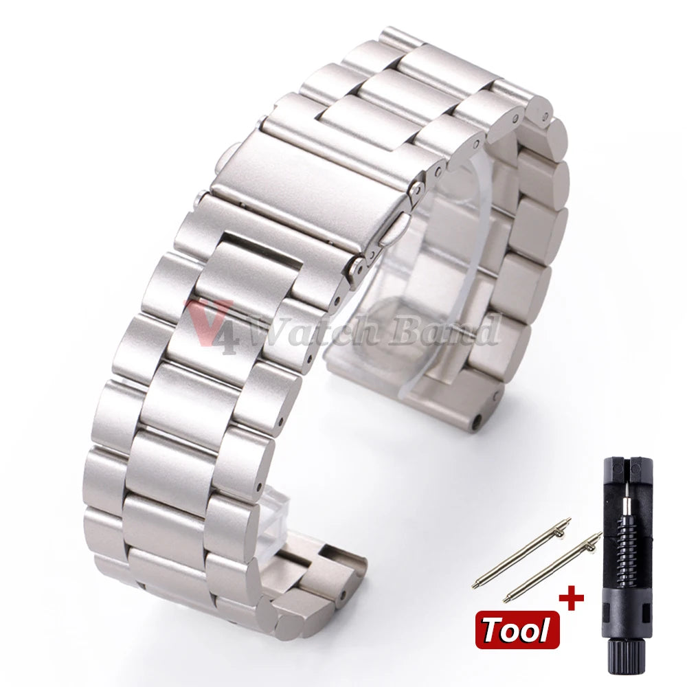 22mm 20mm Watch Band For Samsung Galaxy Watch 7/6/5/4/3 40mm 44mm S3 Active2 Huawei Watch GT4 GT3 Gt2e Stainless Steel Band