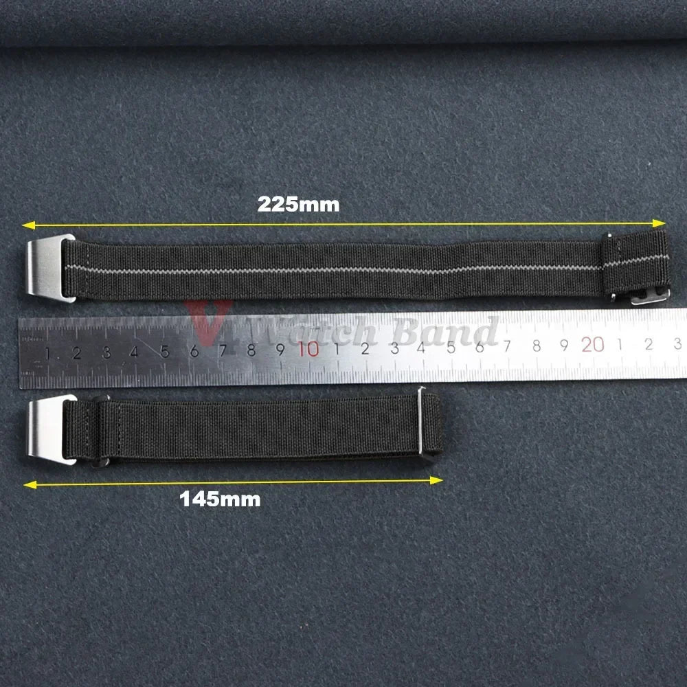 18mm 20mm 22mm Nylon Watchbands 60s French Troops Parachute Bag Elastic Bracelet Man's Universal  Military Seatbelt Reloj Strap