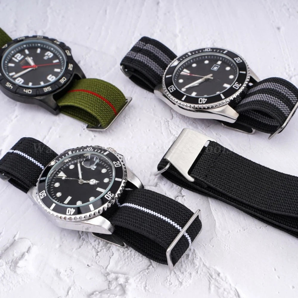 18mm 20mm 22mm Parachute Elastic Nylon Watch Strap for Omega Men Outdoors Sport Army Military Wrist Strap Bracelet Accessories