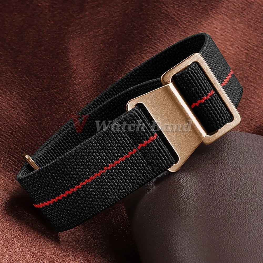 18mm 20mm 22mm Nylon Watchbands 60s French Troops Parachute Bag Elastic Bracelet Man's Universal  Military Seatbelt Reloj Strap