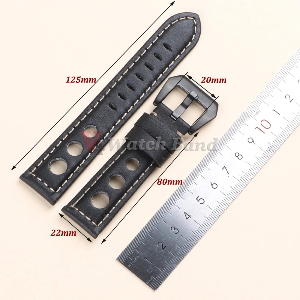 Vintage Retro Leather Strap 20mm 22mm 24mm For Samsung 3/4/5pro For Huawei GT2 3 Band Men Women Universal Bracelet Accessories