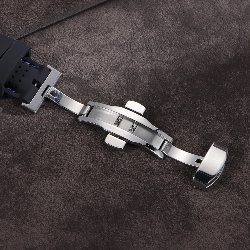 20mm 22mm 24mm Premium Silicone Watch Band Waterproof Soft Rubber Strap Breathable Watch Strap Replacement for Universal Watch