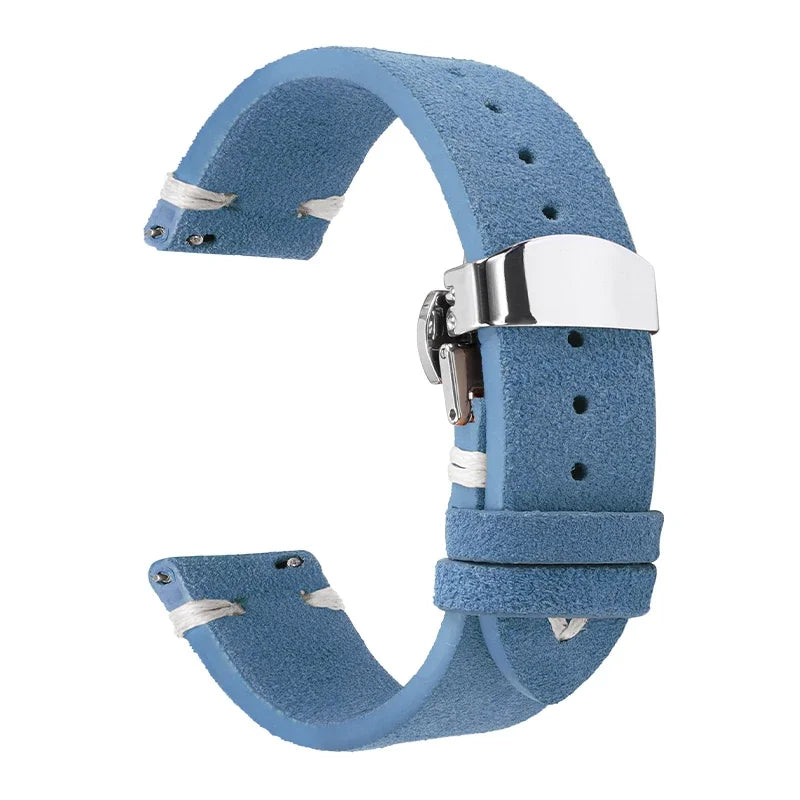 High Quality Suede Leather Strap for Seiko Watchband for Omega 18/20/22mm Band with Butterfly Buckle Wrist Bracelet Accessories