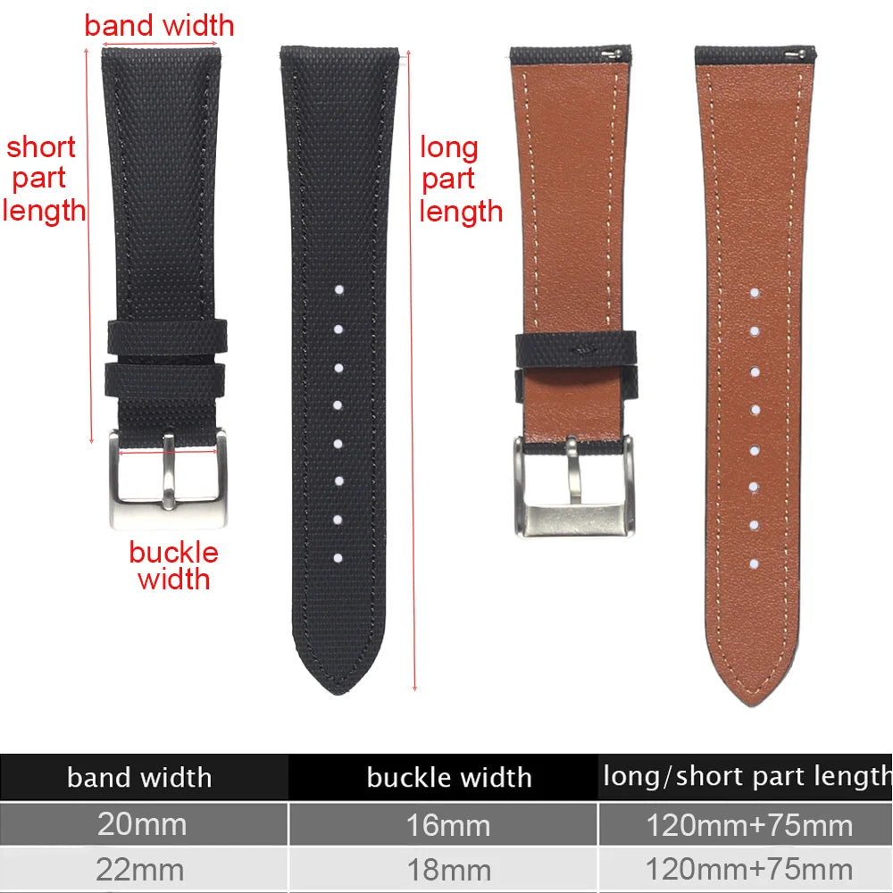 20mm 22mm Universal Nylon Watchband Sailcloth Watch Strap for Omega Sports Wrist Bands Belt for Men Women Accessories
