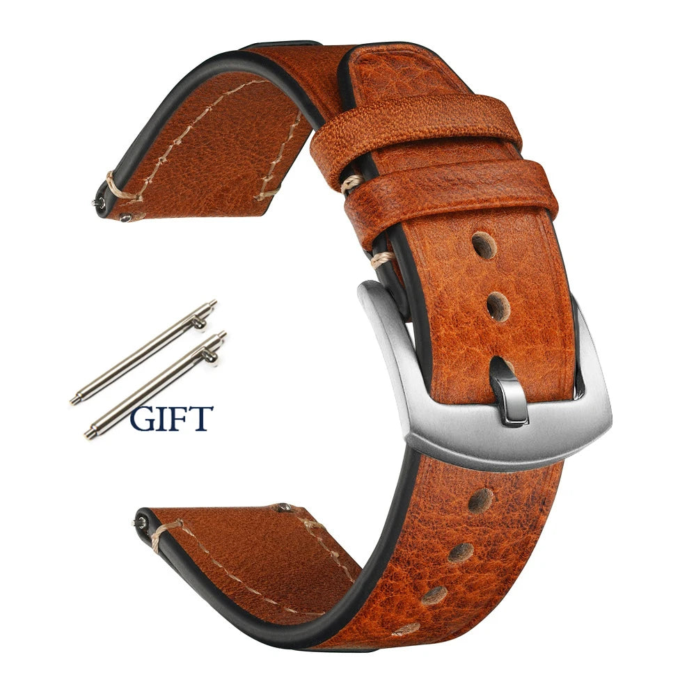 Retro Genuine Leather Watchband for Seiko Snxs79 Watch Straps Men Women for Rolex Oyster 18mm 20mm 22mmWrist Belt Bracelet