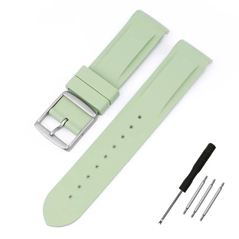 Curved End Rubber Watchband 20mm for Omega for Moonswatch Men Women Waterproof Sports Watch Strap Band For Brand Watches