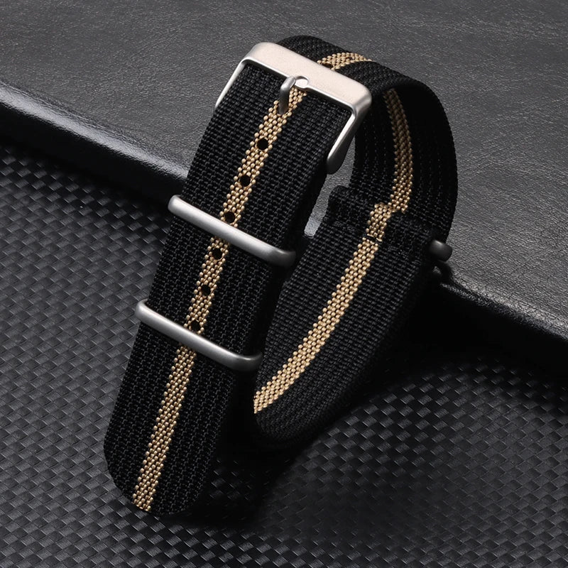 High Quality Ribbed Nylon Bands for Omega 20mm 22mm 18mm Strap for Seiko Military Casual Watchband Army Sport Bracelet Replace