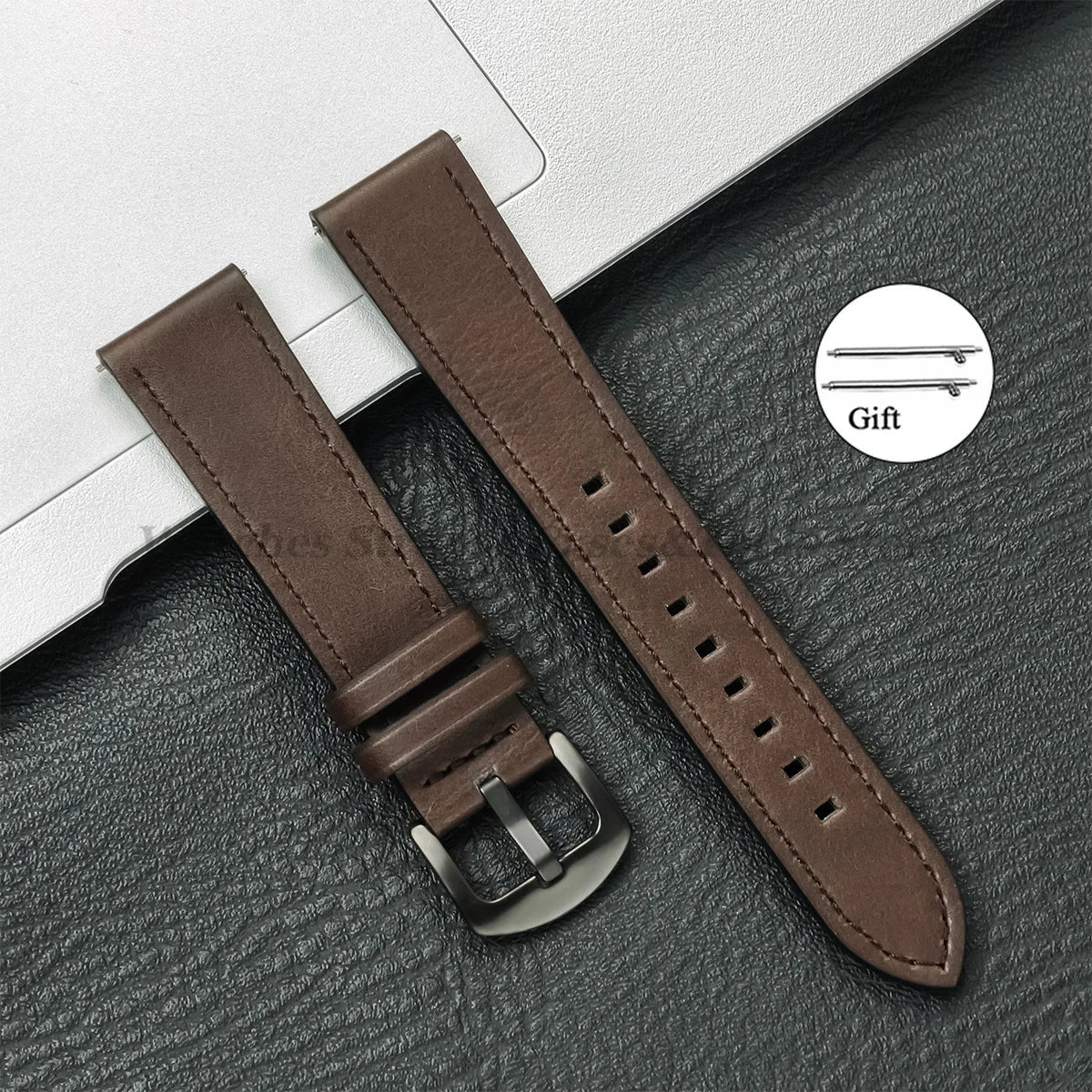 20mm 22mm Leather Strap for Samsung Galaxy Watch 7 6 5 4 40mm 44mm GearS3 Band Vintage Brown Bracelet for Huawei Watch GT5/GT4/3