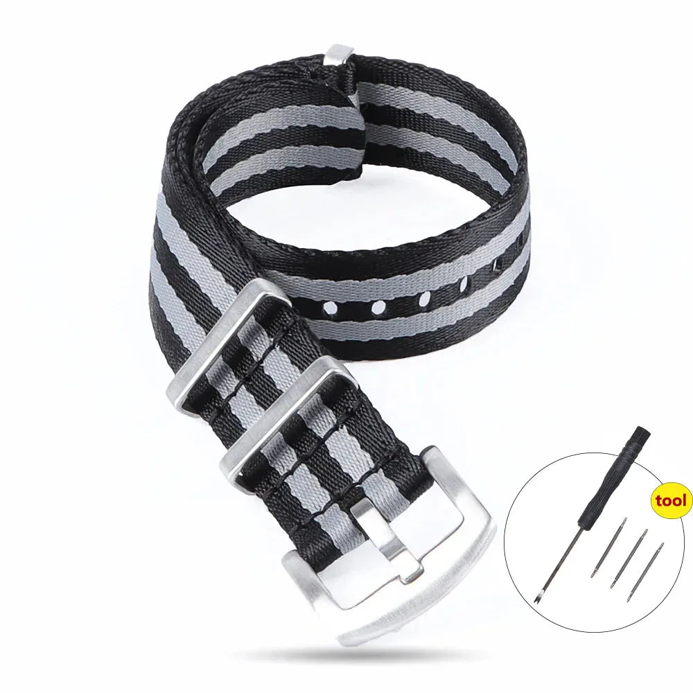 High Density Nylon Strap for Omega Seamaster 007 20mm 22mm Soft Nylon Bracelet for Seiko Military Watchband for Samsung Galaxy