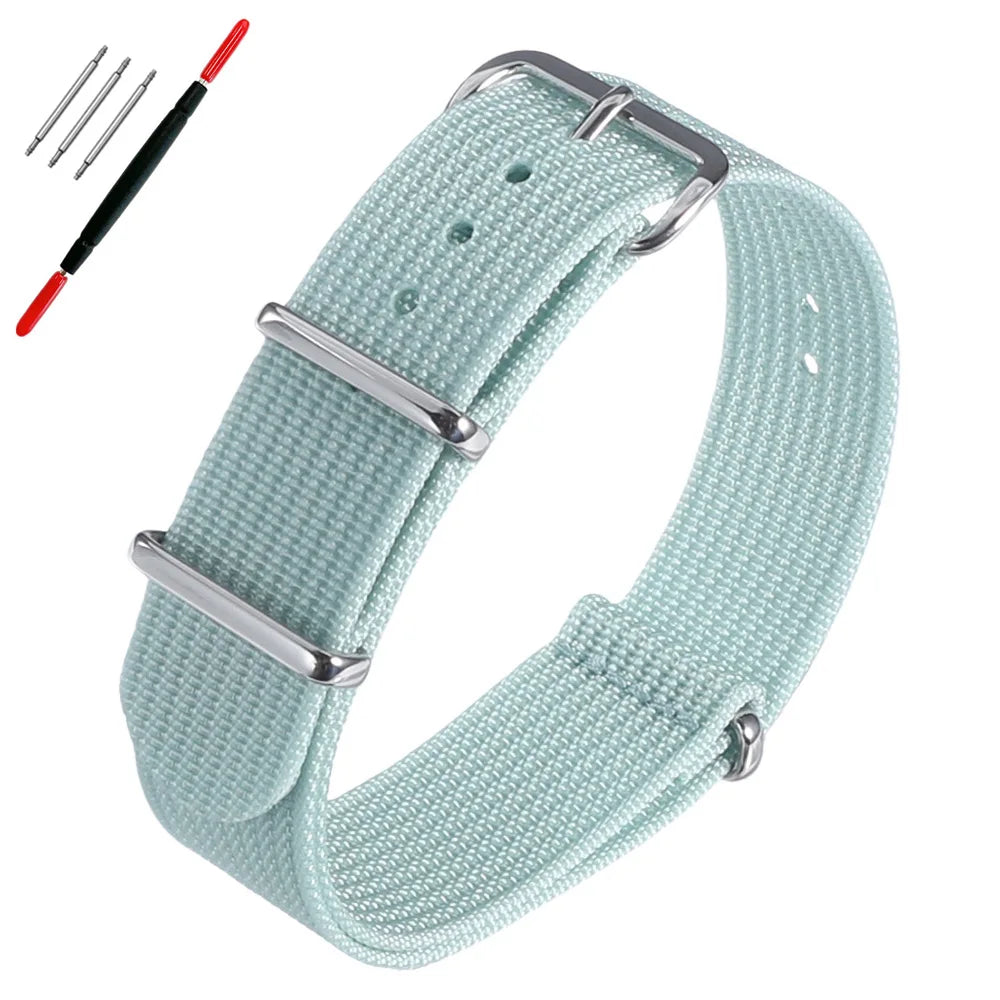 16mm 18mm 19mm 20mm 22mm 24mm Nylon Ribbed Watch Strap Band Military Casual Watchband Sport Bracelet Replacement Belt For Men