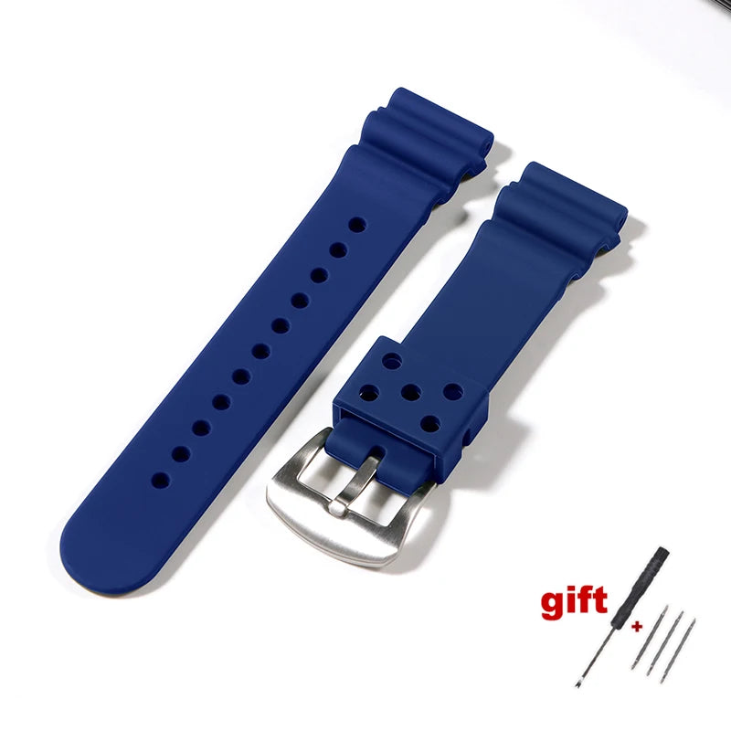 20mm 22mm Watch Band for Seiko Prospex SRP777J1 Waterproof Diving Silicone Bracelet for Seiko No.5 SKX007 SKX009 Sports Strap