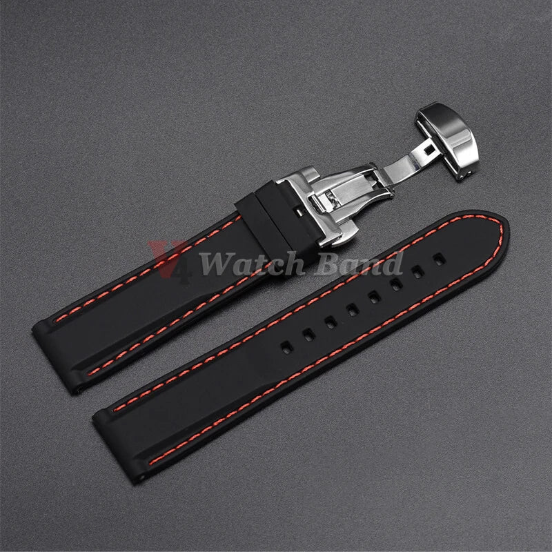 Quick Release Silicone Strap for Seiko 5 skx turtle Men Women Sport Waterproof Watch Band 18mm 20mm 22mm 24mm Butterfly Buckle
