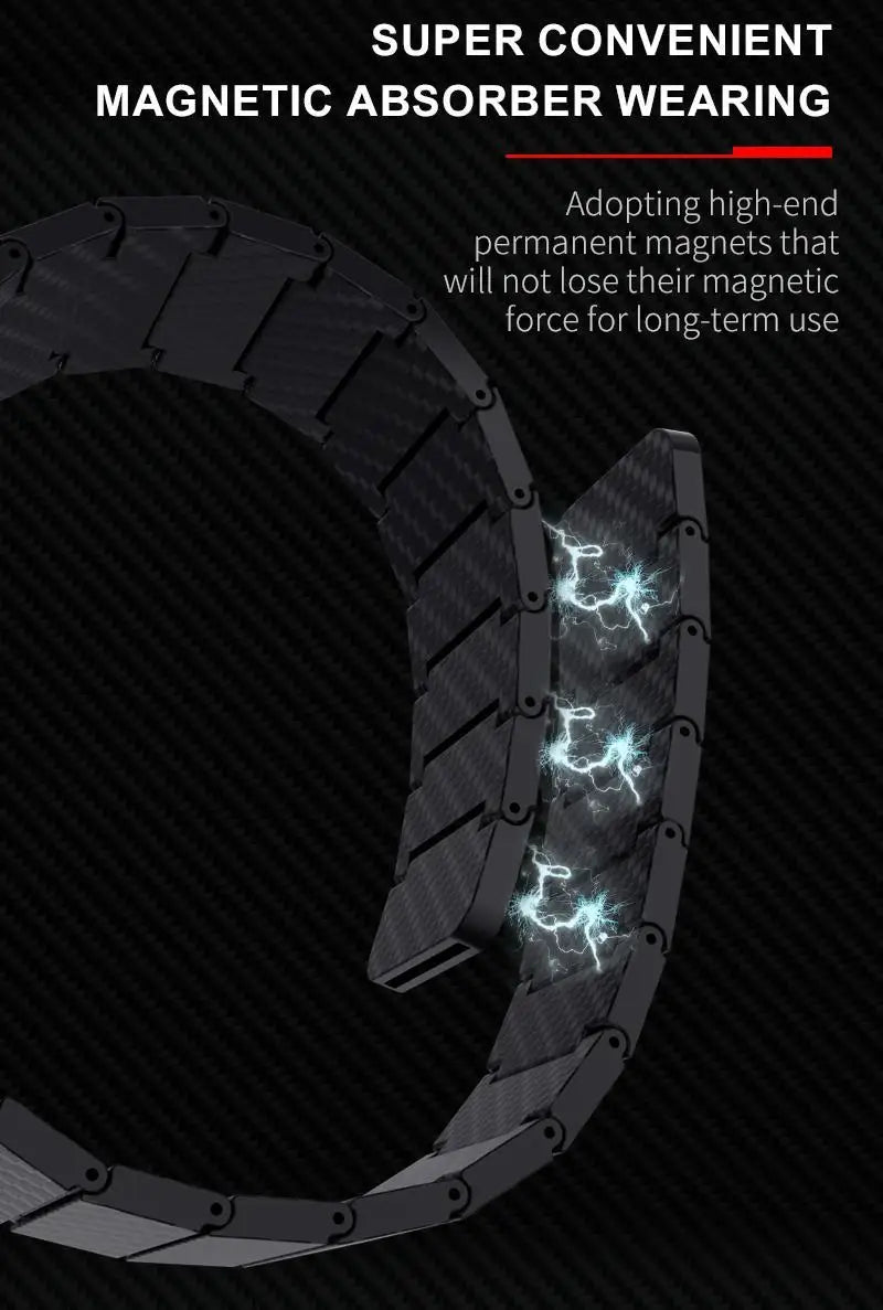 20mm 22mm Watch Strap for Samsung Galaxy Watch7 6 5 4 3 Classic 47mm 43mm Pro 45mm 40mm 44mm Magnetic Carbon Fiber Bracelet Band