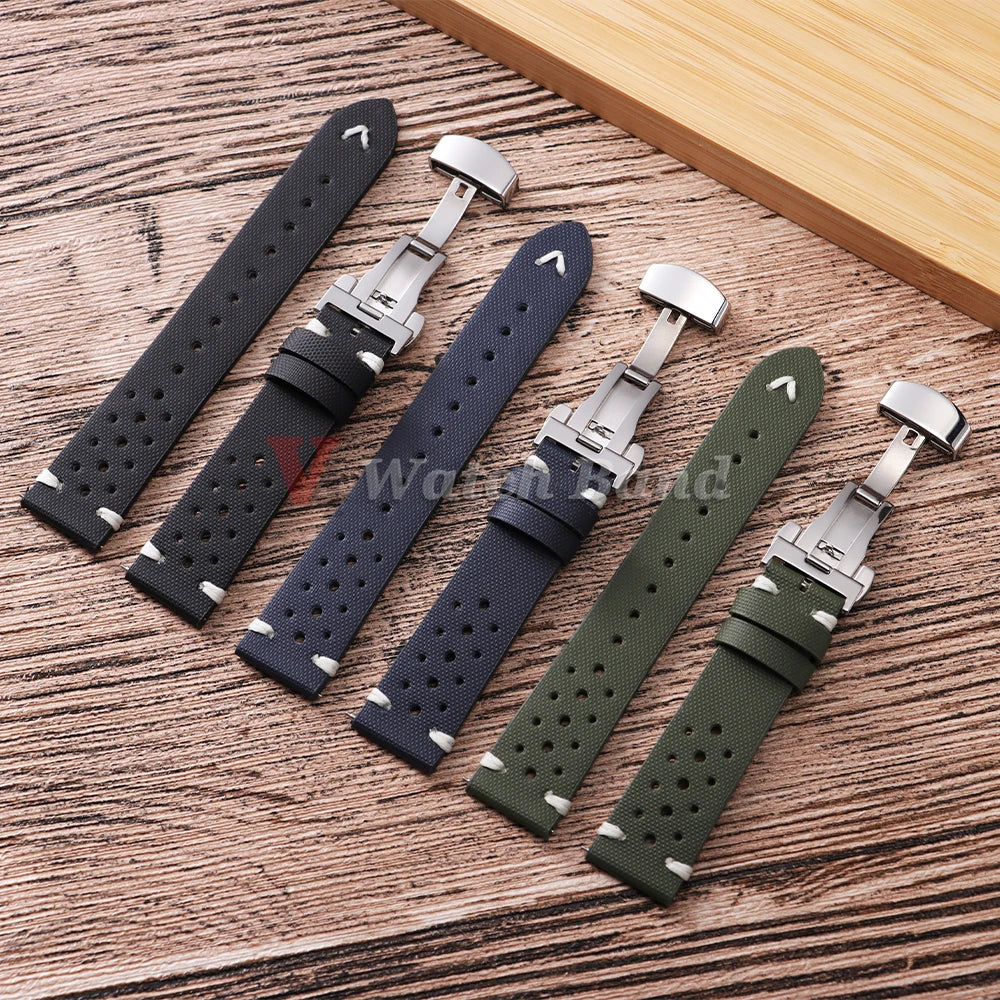 Quick Release Nylon Sailcloth Watch Strap 18mm 20mm 22mm Bracelet with Butterfly Buckle Band for Omega for Seiko Watchband