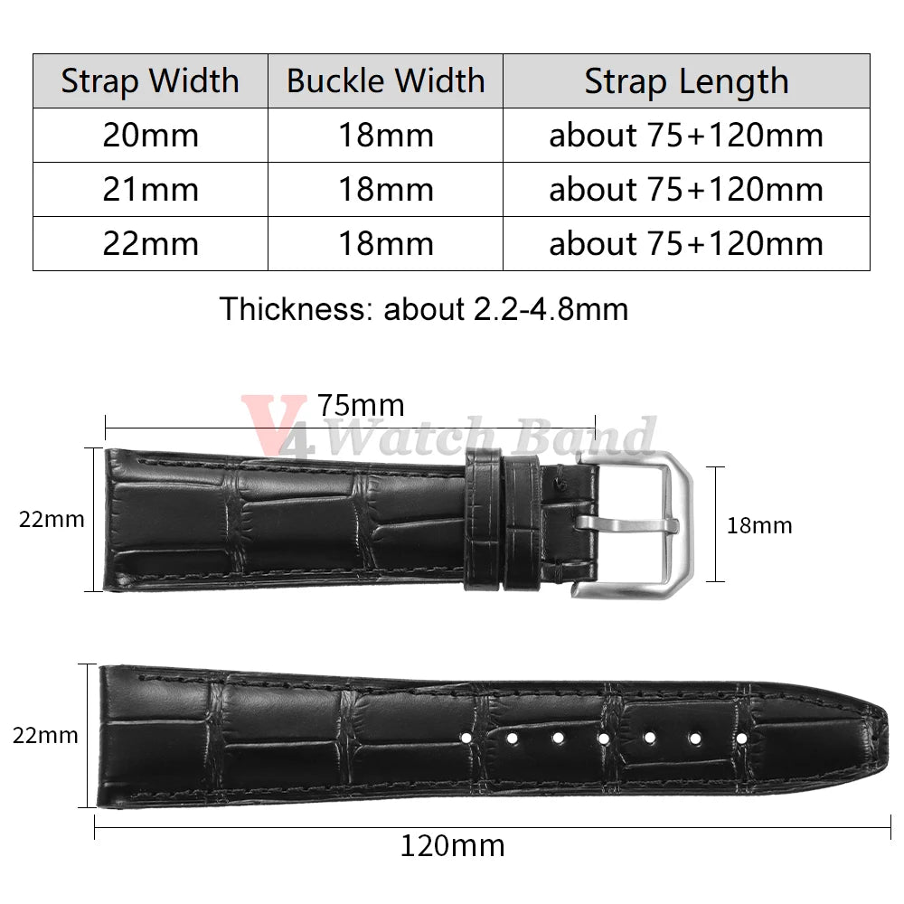 20mm 21mm 22mm Cowhide Watch Strap Genuine Belt for IWC Pilot Portugieser Portofino Watchband Bracelet Men Watch Accessories