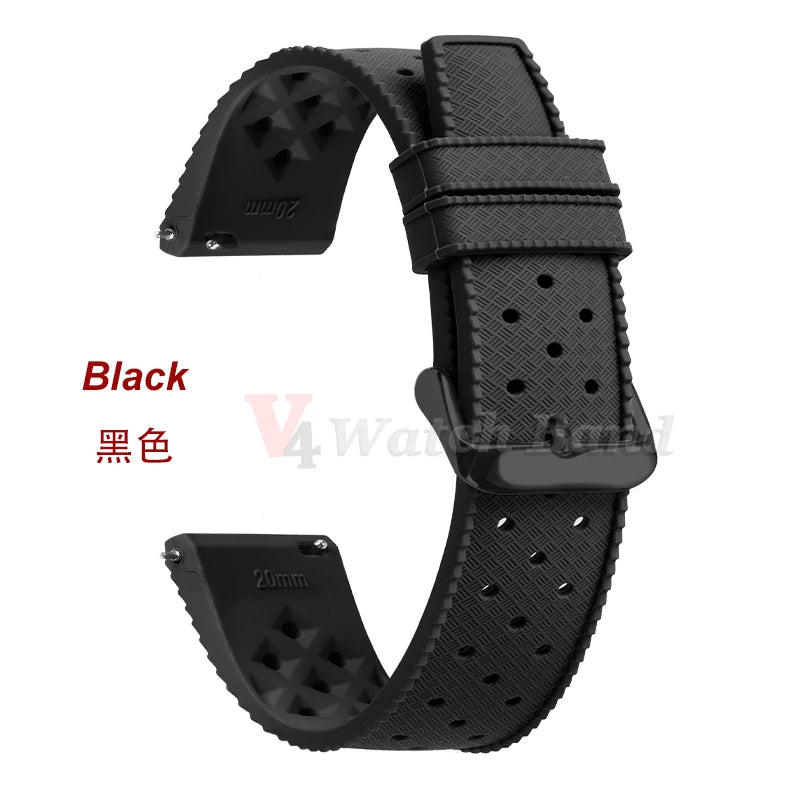 18/20/22mm Premium Grade Tropical Rubber Watch Strap for Fossil for Seiko Bands for Oris for Omega for S-eiko SRP7J1 Watch Bands