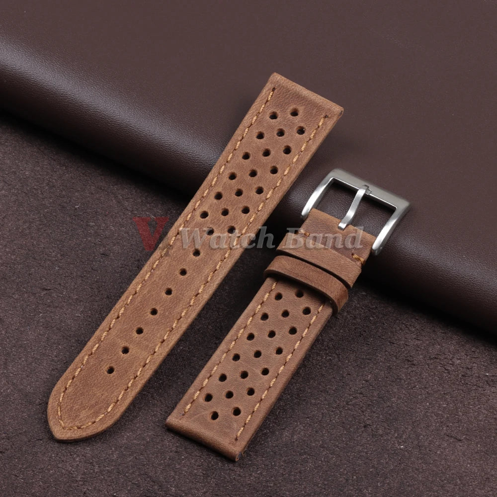 Cowhide Breathable Watch Band for Tag Heuer for Citizen for Seiko 22mm 20mm 18mm Genuine Leather Strap for Omega Men's Watchband