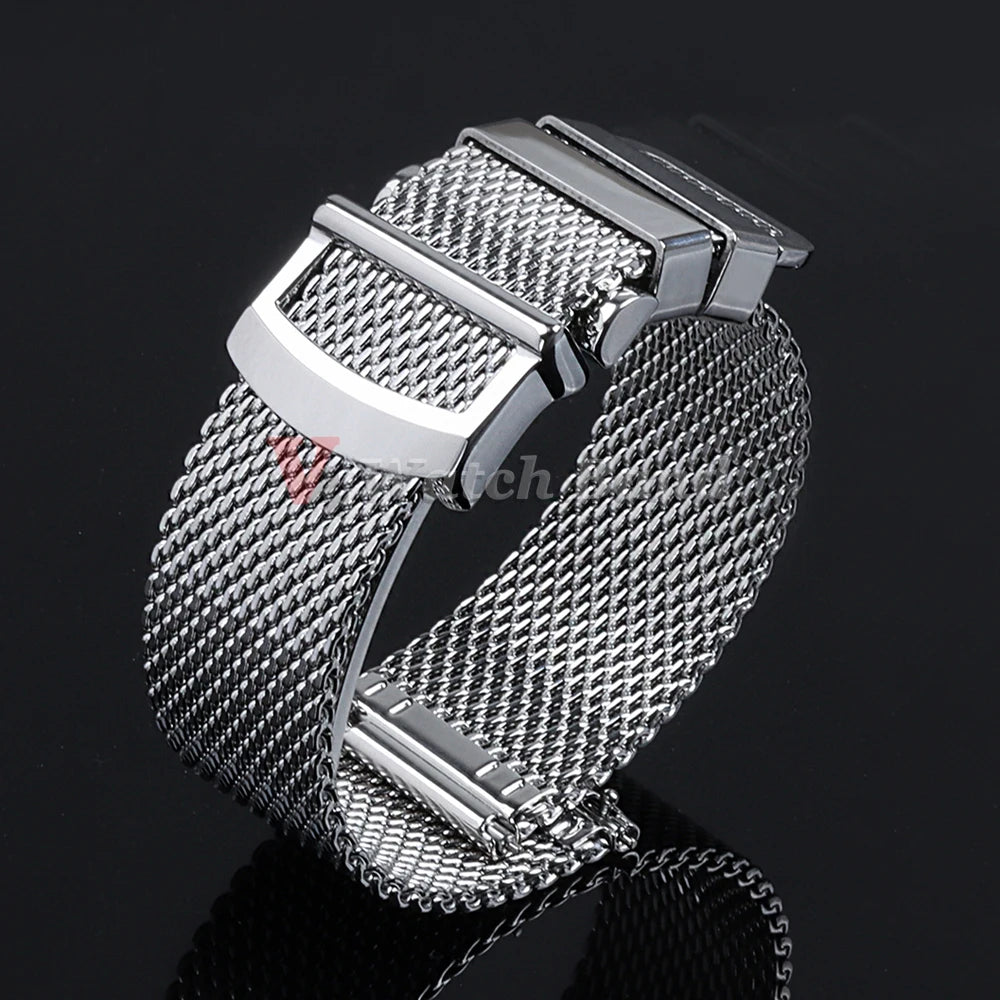 1.0mm Milanese Metal Band for IWC Bracelet for Seiko Mesh Watch Strap for DW 3mm Thickness  20mm 22mm Stainless Steel Wristband