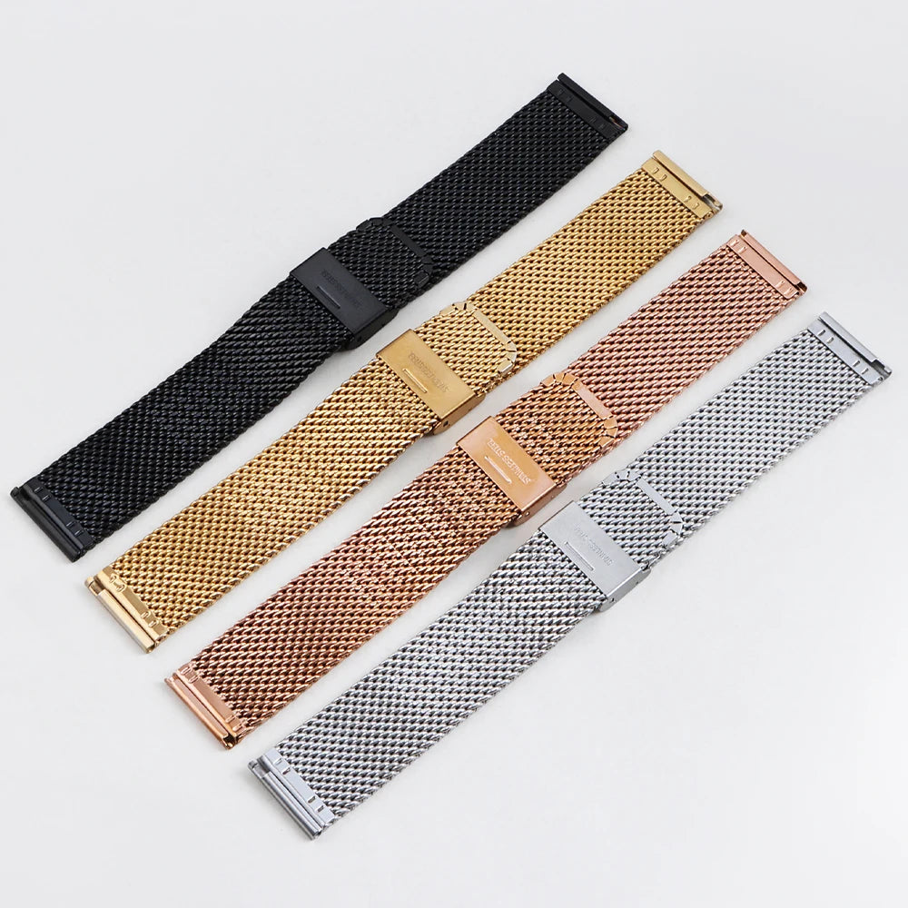 1.0 Mesh Milanese Strap for Seiko 18mm 20mm 22mm 24mm Quick Release Bracelet for DW Steel Band Mesh Strap Male Watch Accessories