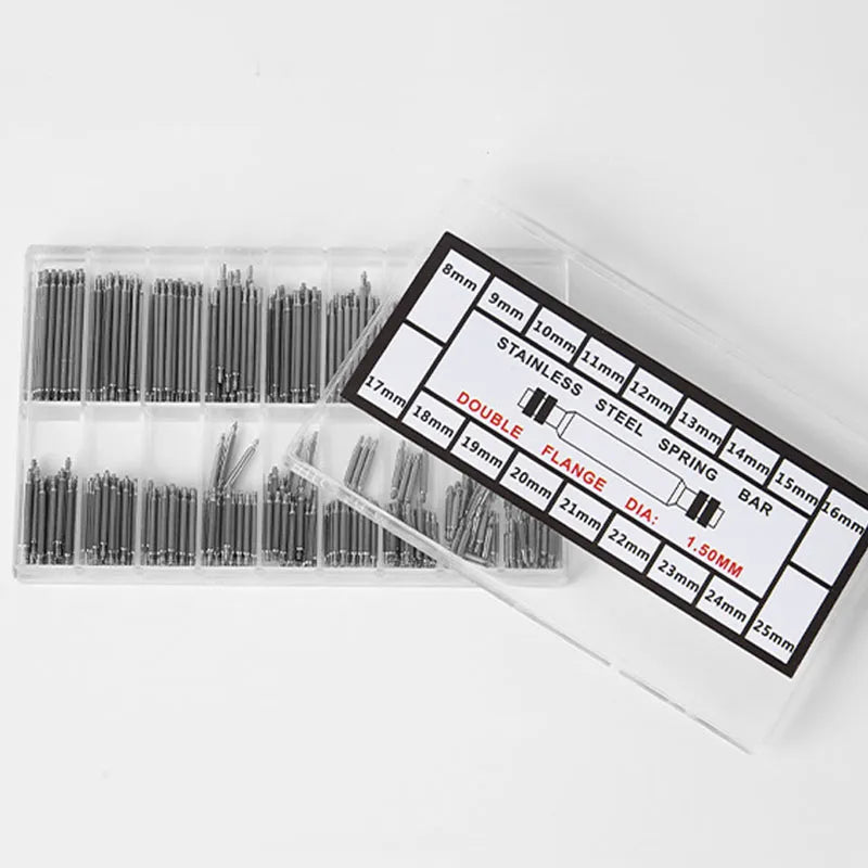 270 360pcs/set Strainless Steel Spring Bars Pins Dia 1.5/1.8mm Length 8mm-25mm/6mm-23mm Watchband Strap Belt Watch Repair Tools