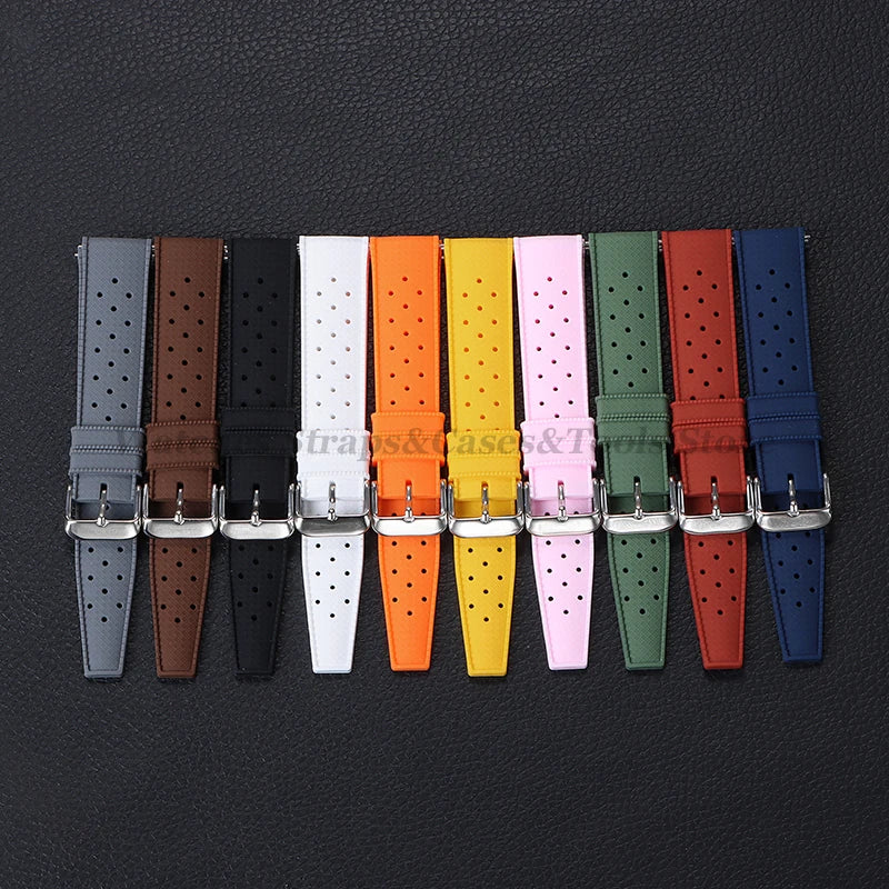 Tropic Silicone Watch Strap 18/20mm 22mm for Seiko for Fossil for Oris Wrist Band Quick Release Soft Rubber Bracelet Replacement