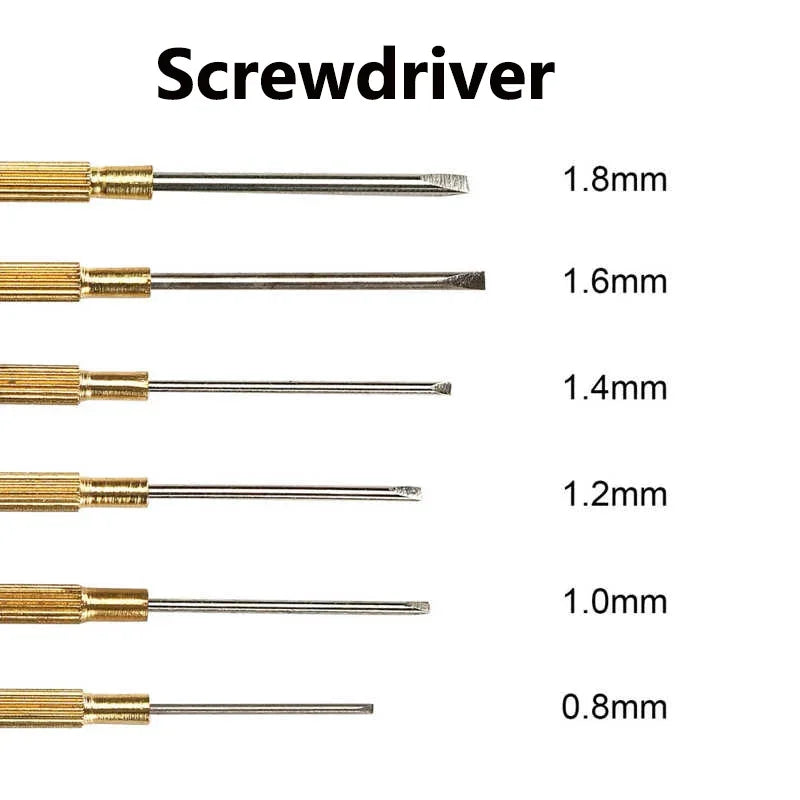 Metal Slotted Screwdriver for Rolex Watch Band Repair Tools 0.8 1.0 1.2 1.4 1.6 1.8mm Removal Install Screws Rod for Watchmaker