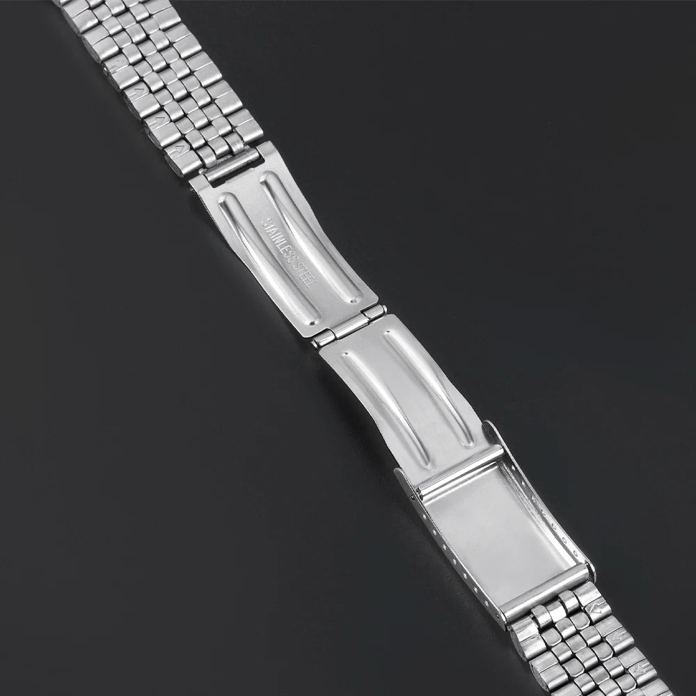 12mm 14mm 16mm 18mm 20mm 22mm Universal Metal Wrist Strap Stainless Steel Watch Band Adjusted Folding Buckle Bracelet Accesories