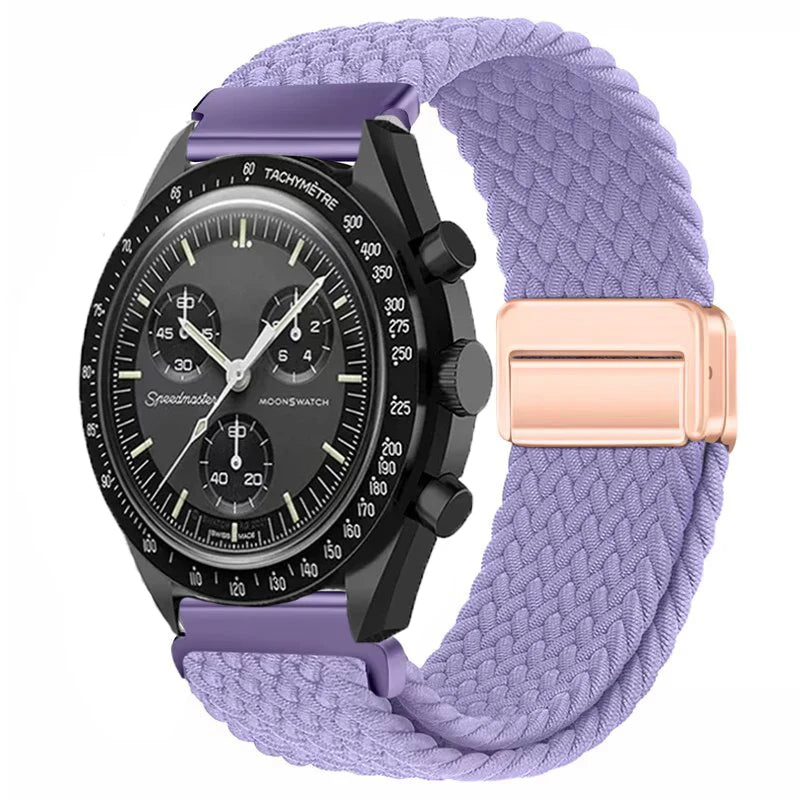 Nylon Loop Strap For Omega X Joint MoonSwatch Magnetic Weave Bracelet 20mm For Amazfit Active 2 GTR 42mm Samsung Gear S2 Classic
