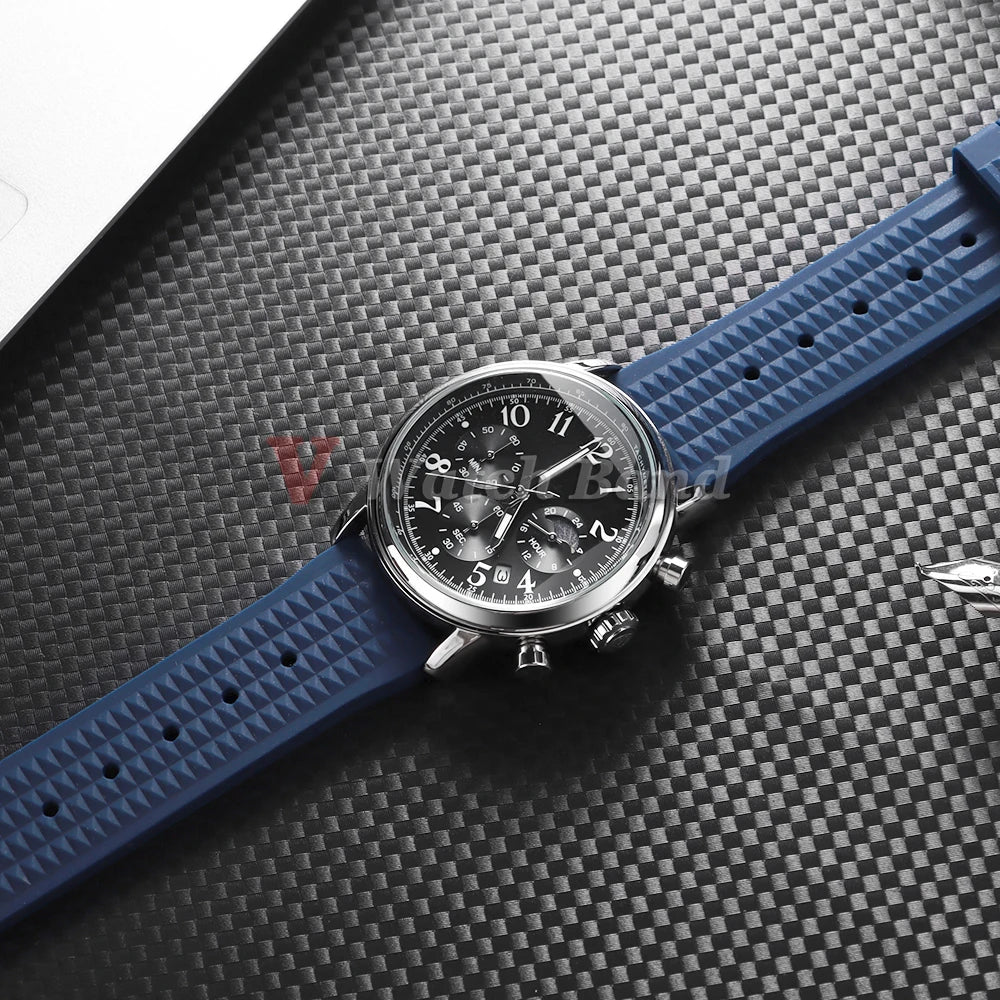 Premium Rubber Band for Seiko Watch Strap 20mm 22mm Flat-end Universal Silicone Rubber Bracelet Wrist Strap Soft for Smartwatch