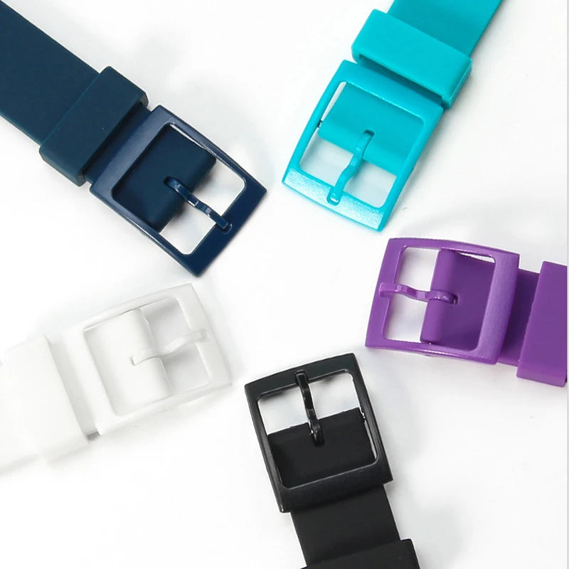 Rubber Strap for Swatch Colorful Sports  Band Replacement Wrist Bracelet 16mm 17mm 19mm 20mm Silicone WatchAccessories