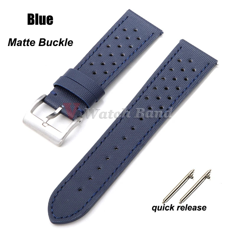 Qucik Release Quality Sailcloth Watch Strap 18/20/22mm for Tag Heuer for Seiko for Omega Waterproof Fabric Oxford Leather Band
