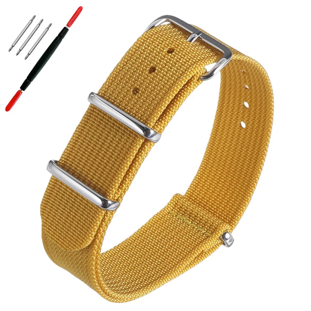 16mm 18mm 19mm 20mm 22mm 24mm Nylon Ribbed Watch Strap Band Military Casual Watchband Sport Bracelet Replacement Belt For Men