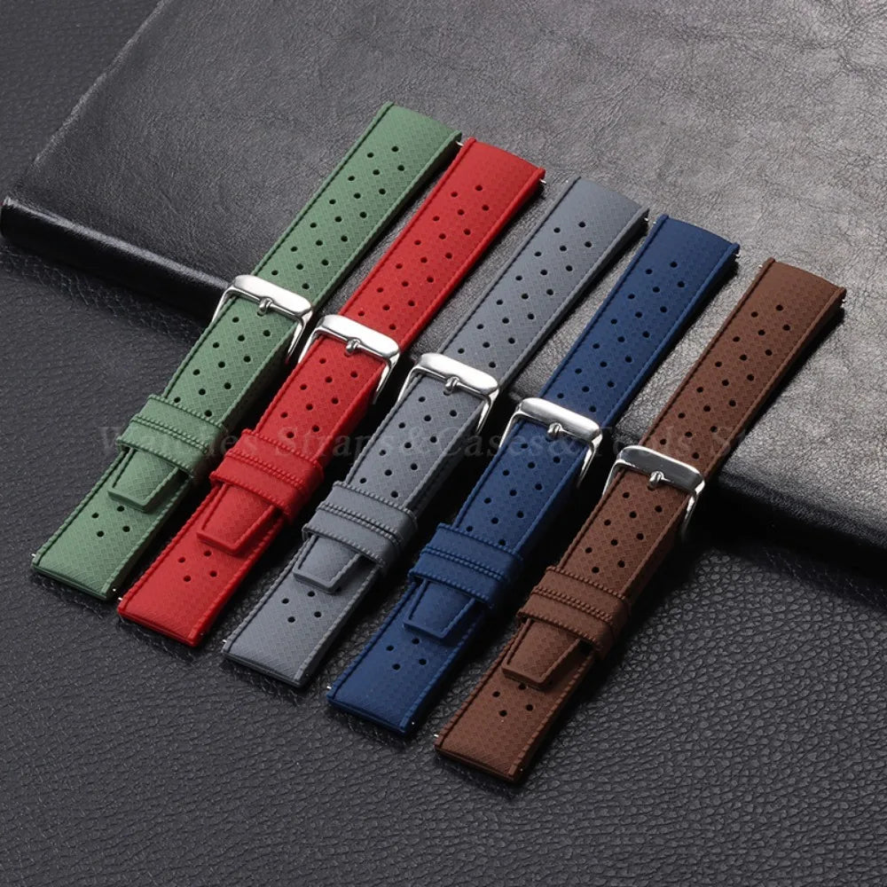 20mm Rubber Strap for Omega for Swatch for Moonswatch Watch Strap Soft Silicone Waterproof Sport Wristband Women Men's Bracelet