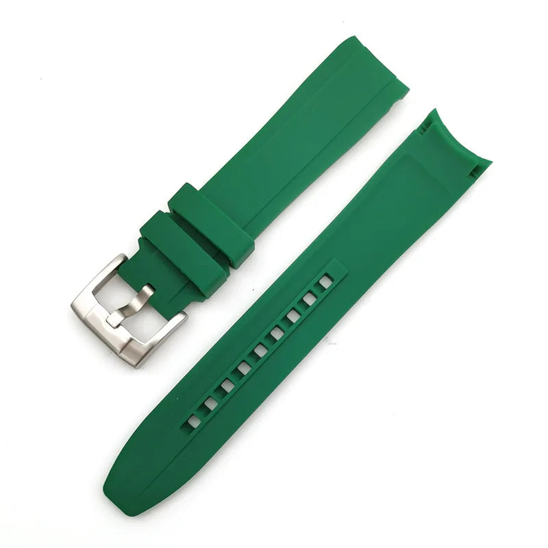 Curved End Watch Band for MoonSwatch Silicone Straps for Citizen 20mm 22mm Arc Rubber Sport Bracelet for Rolex Curved Straps