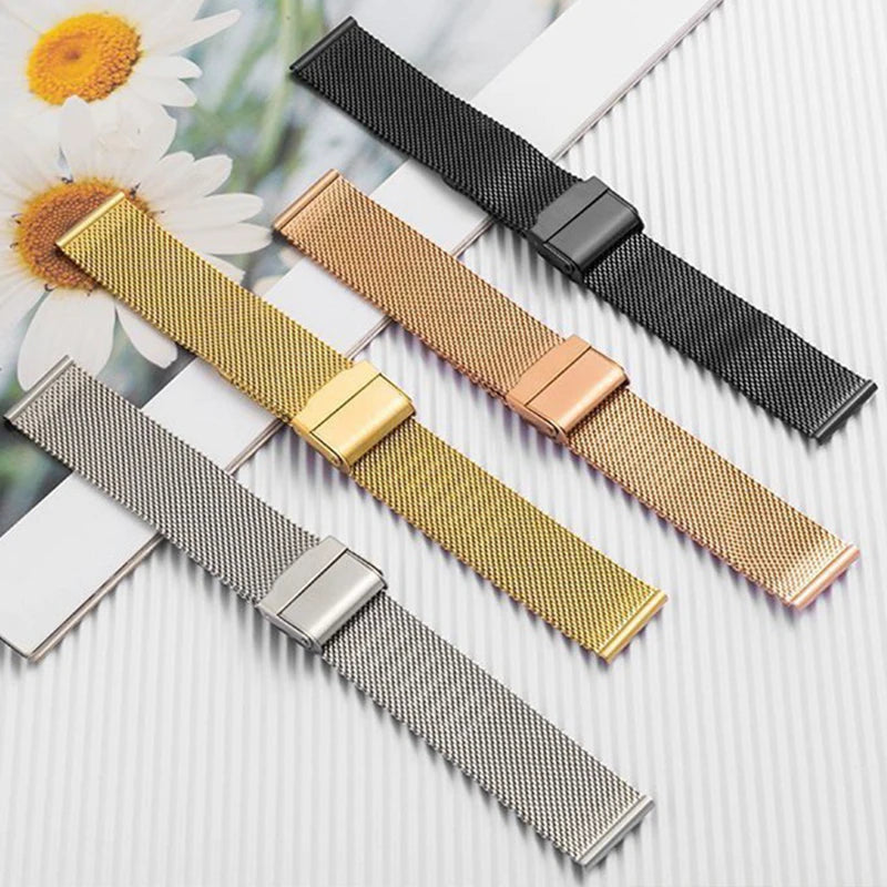 8/10/12/13/14/15/16/17/18/19/20/21/22/24mm Straps for Seiko 0.6mm Mesh Milanese Watch Band for DW Stainless Steel Wrist Bracelet