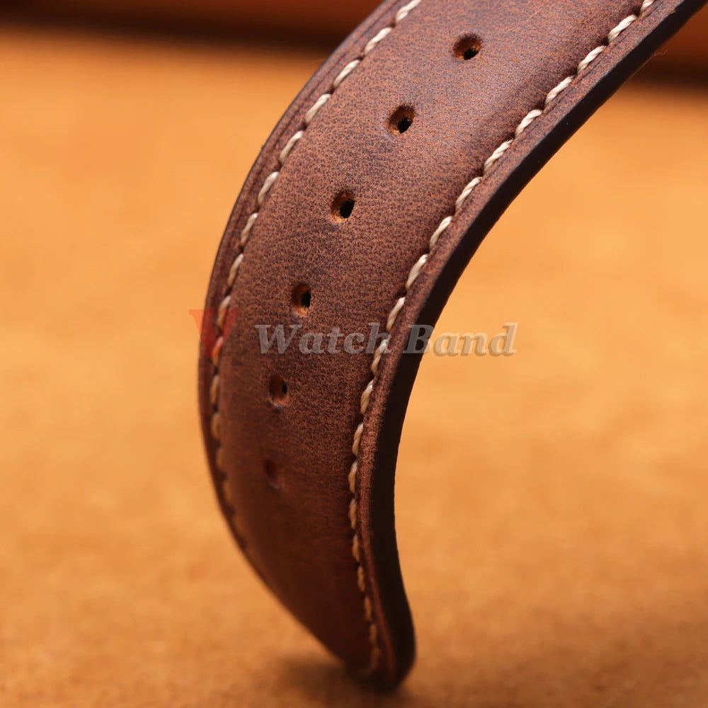 14/16/18/20/22/24mm Business Watch Band for Seiko Genuine Calfskin Leather Watchband for Omega Butterfly Buckle Stitching Strap