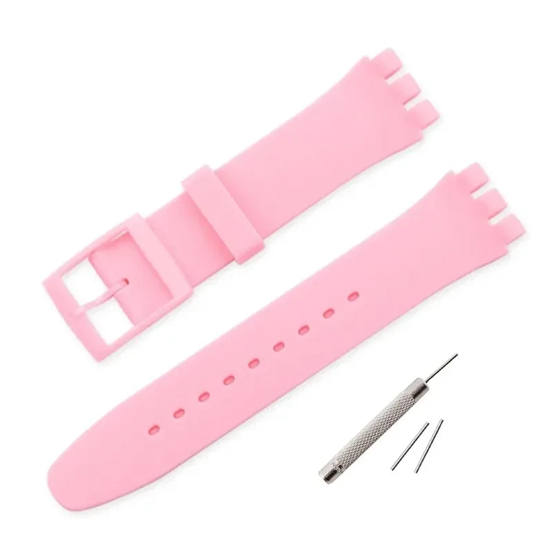 Rubber Strap for Swatch Colorful Sports  Band Replacement Wrist Bracelet 16mm 17mm 19mm 20mm Silicone WatchAccessories