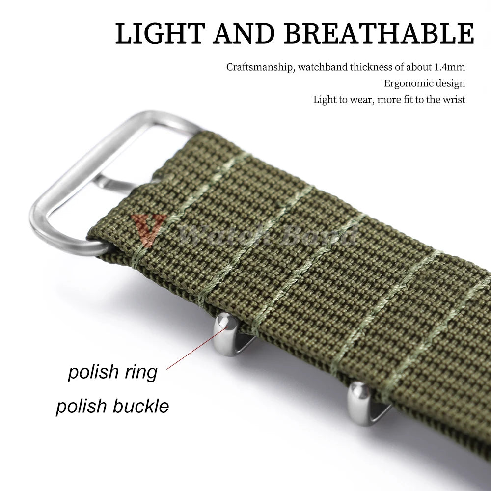 18mm 20mm 22mm Nylon Watch Strap for Tudor Green Military Casual Watchband Replacement for Seiko for Omega Sport Bracelet Belts