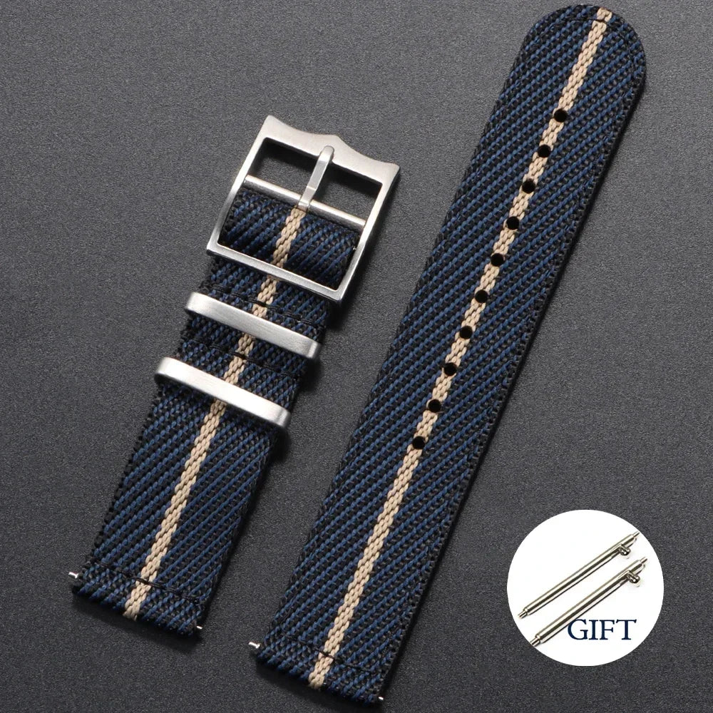 20 22mm Nylon Strap for Tudor for Omega Watch Band Woven Canvas Fabric Band for Seiko Men Military Sport Quick Release Bracelet