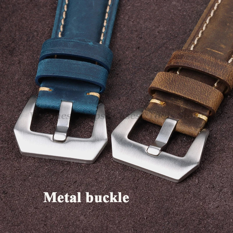 Vintage Genuine Leather Watch Bands for Panerai for Seiko for Omega Cowhide Bracelet Men's Women Accessories 20mm 22mm 24mm 26mm